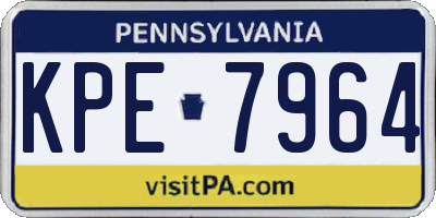 PA license plate KPE7964