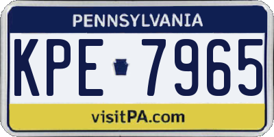 PA license plate KPE7965
