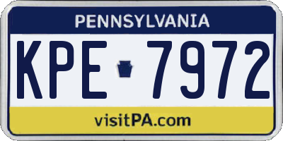 PA license plate KPE7972
