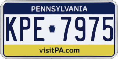 PA license plate KPE7975