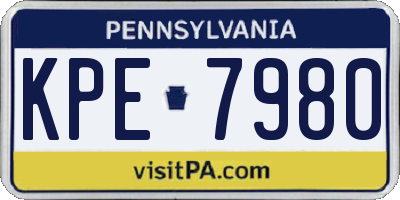 PA license plate KPE7980