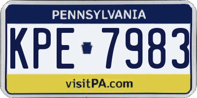 PA license plate KPE7983