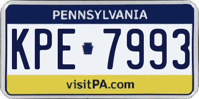 PA license plate KPE7993
