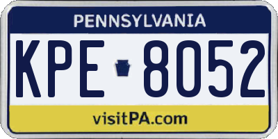 PA license plate KPE8052