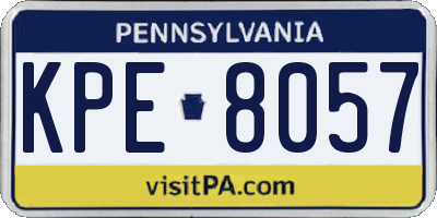 PA license plate KPE8057