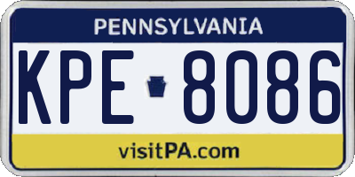 PA license plate KPE8086