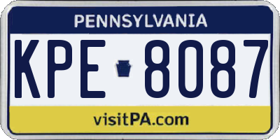 PA license plate KPE8087