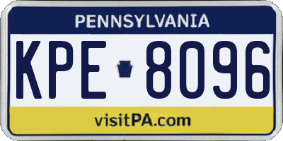 PA license plate KPE8096