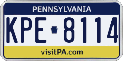 PA license plate KPE8114