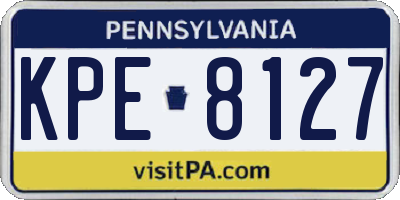PA license plate KPE8127