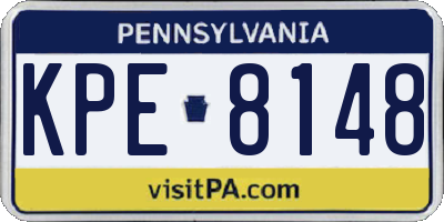 PA license plate KPE8148