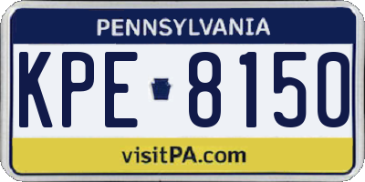 PA license plate KPE8150