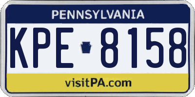 PA license plate KPE8158