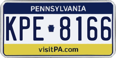 PA license plate KPE8166