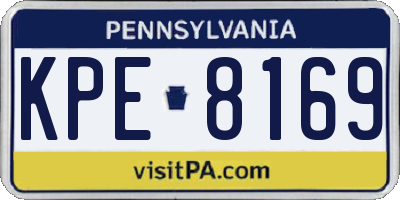 PA license plate KPE8169