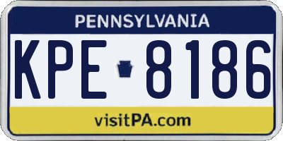 PA license plate KPE8186
