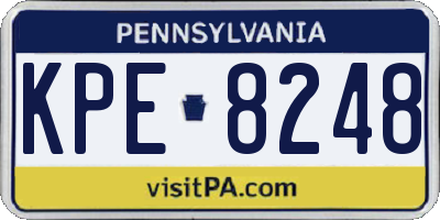 PA license plate KPE8248