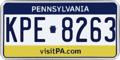 PA license plate KPE8263