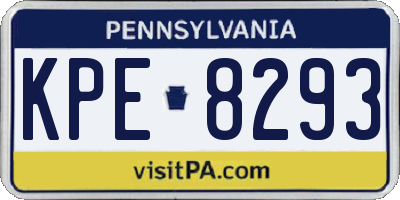 PA license plate KPE8293