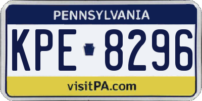 PA license plate KPE8296
