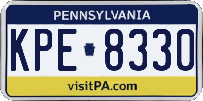 PA license plate KPE8330