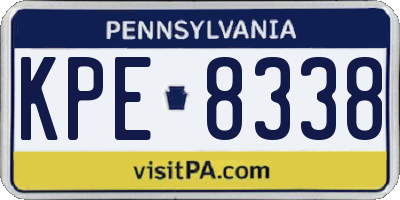 PA license plate KPE8338