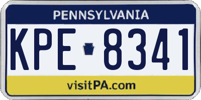 PA license plate KPE8341
