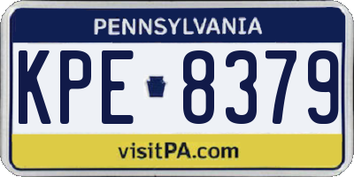 PA license plate KPE8379