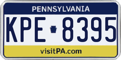 PA license plate KPE8395