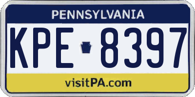 PA license plate KPE8397