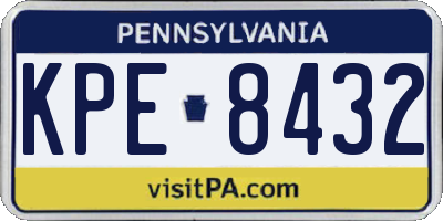 PA license plate KPE8432