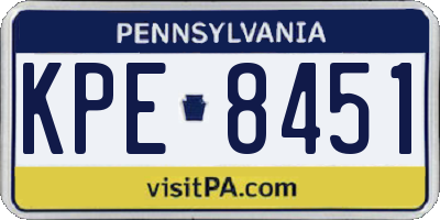 PA license plate KPE8451