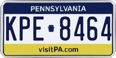 PA license plate KPE8464