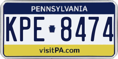 PA license plate KPE8474