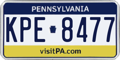 PA license plate KPE8477