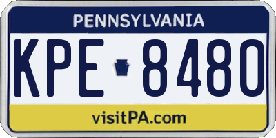 PA license plate KPE8480