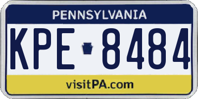 PA license plate KPE8484