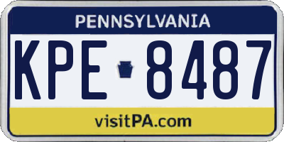PA license plate KPE8487
