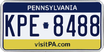 PA license plate KPE8488