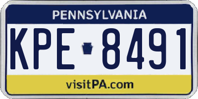 PA license plate KPE8491