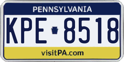 PA license plate KPE8518