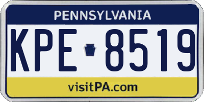 PA license plate KPE8519