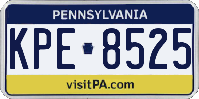 PA license plate KPE8525