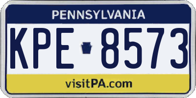 PA license plate KPE8573