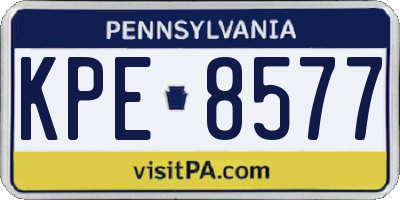 PA license plate KPE8577