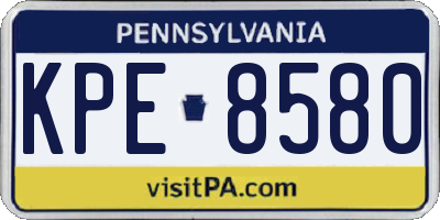 PA license plate KPE8580
