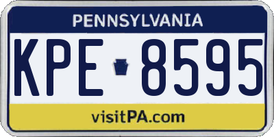 PA license plate KPE8595