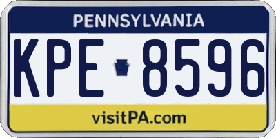 PA license plate KPE8596