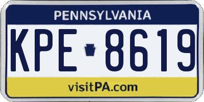 PA license plate KPE8619