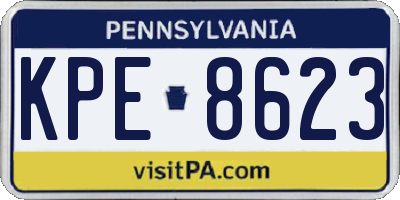 PA license plate KPE8623